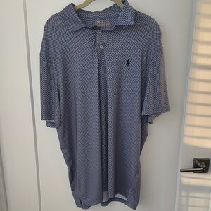 Polo by Ralph Lauren Men's Patterned Blue Polo Shirt